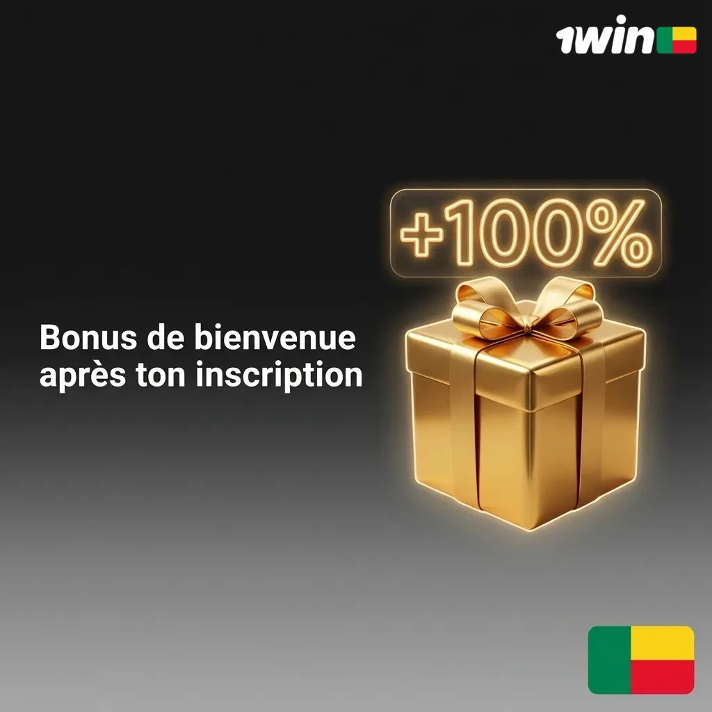 Bannière bonus de bienvenue 100 % jusqu’à 280 000 XOF pour paris sportifs et casino, avec tableau des conditions de mise