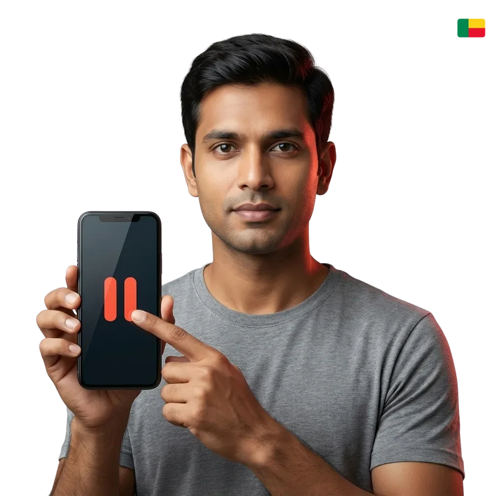 Illustration de jeu responsable montrant un joueur en ligne serein, protégé par des icônes de sécurité et de limites de mise