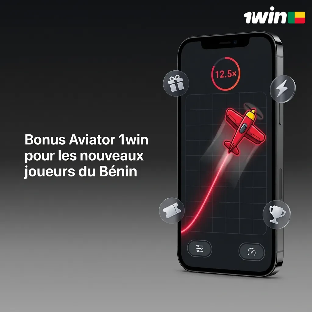 Bannière promo 1win Bénin montrant bonus de bienvenue 100% jusqu’à 280 000 XOF pour le jeu crash Aviator