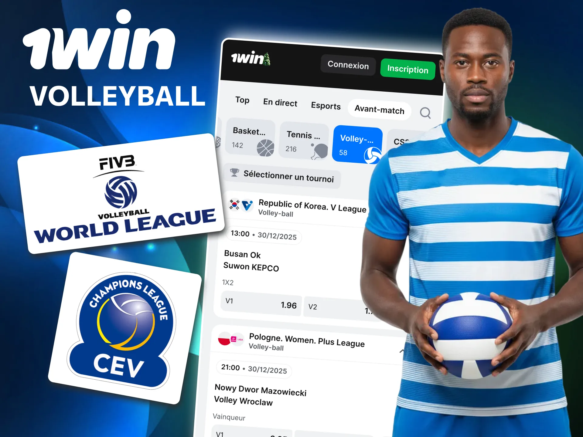 Profitez des meilleures cotes de volleyball grâce à 1win.