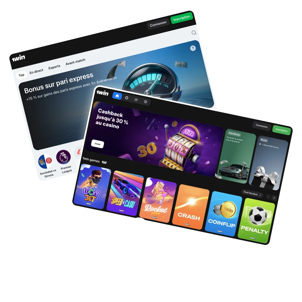 Jouez au casino et placez des paris sur le site officiel de 1win.