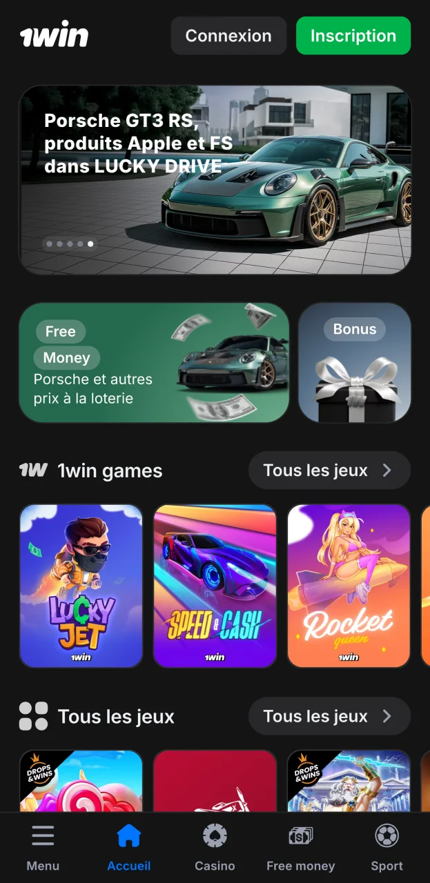 Découvrez l'interface simple et intuitive du site web 1win.