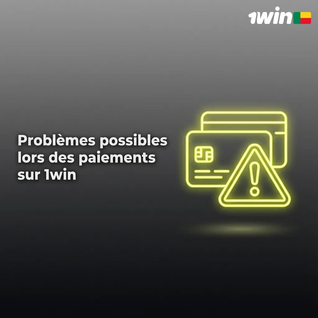 Infographie en français listant les problèmes fréquents de paiements et solutions sur le site de paris 1win au Bénin