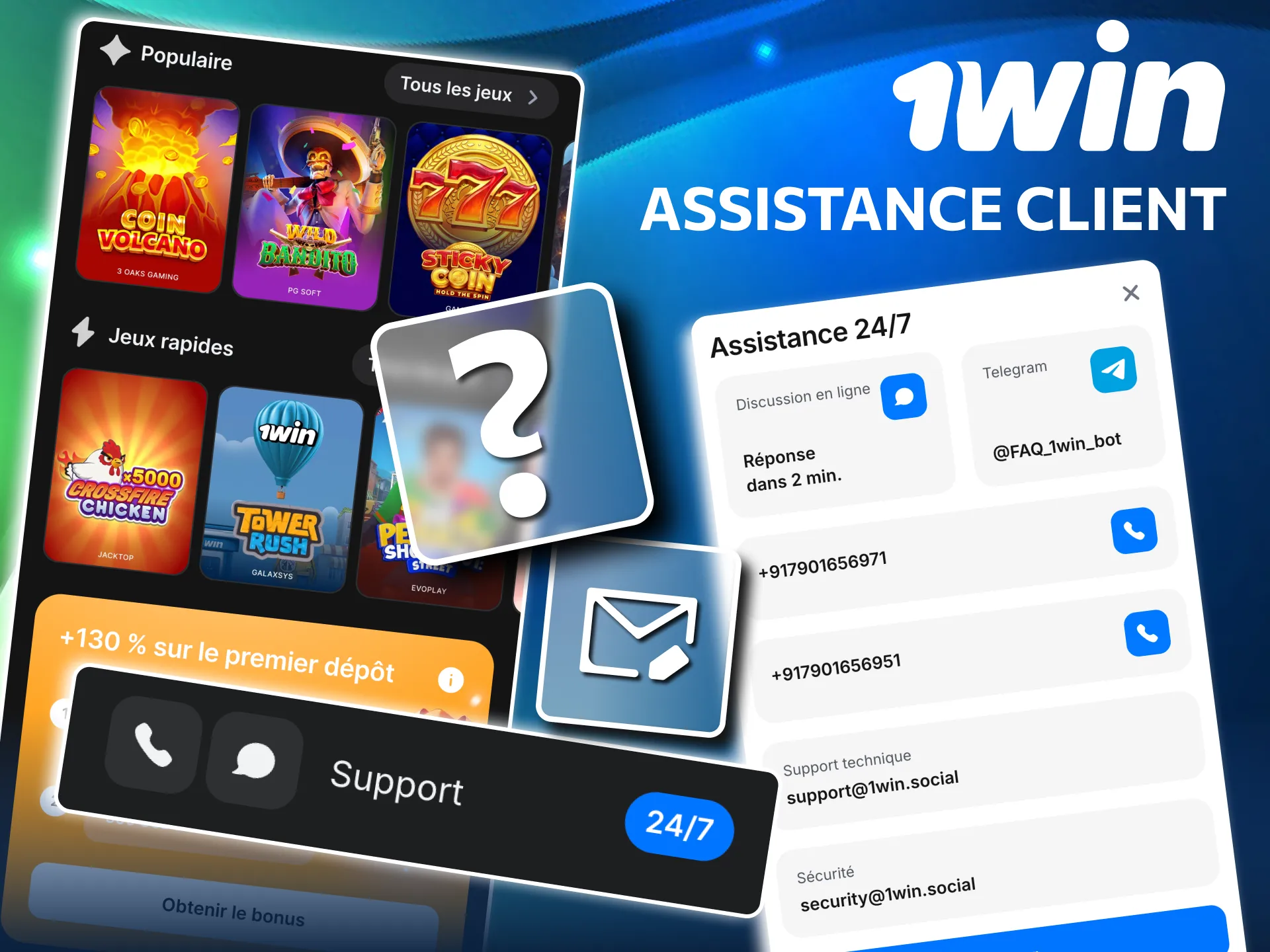 Service client fiable 1win accessible partout au Bénin.