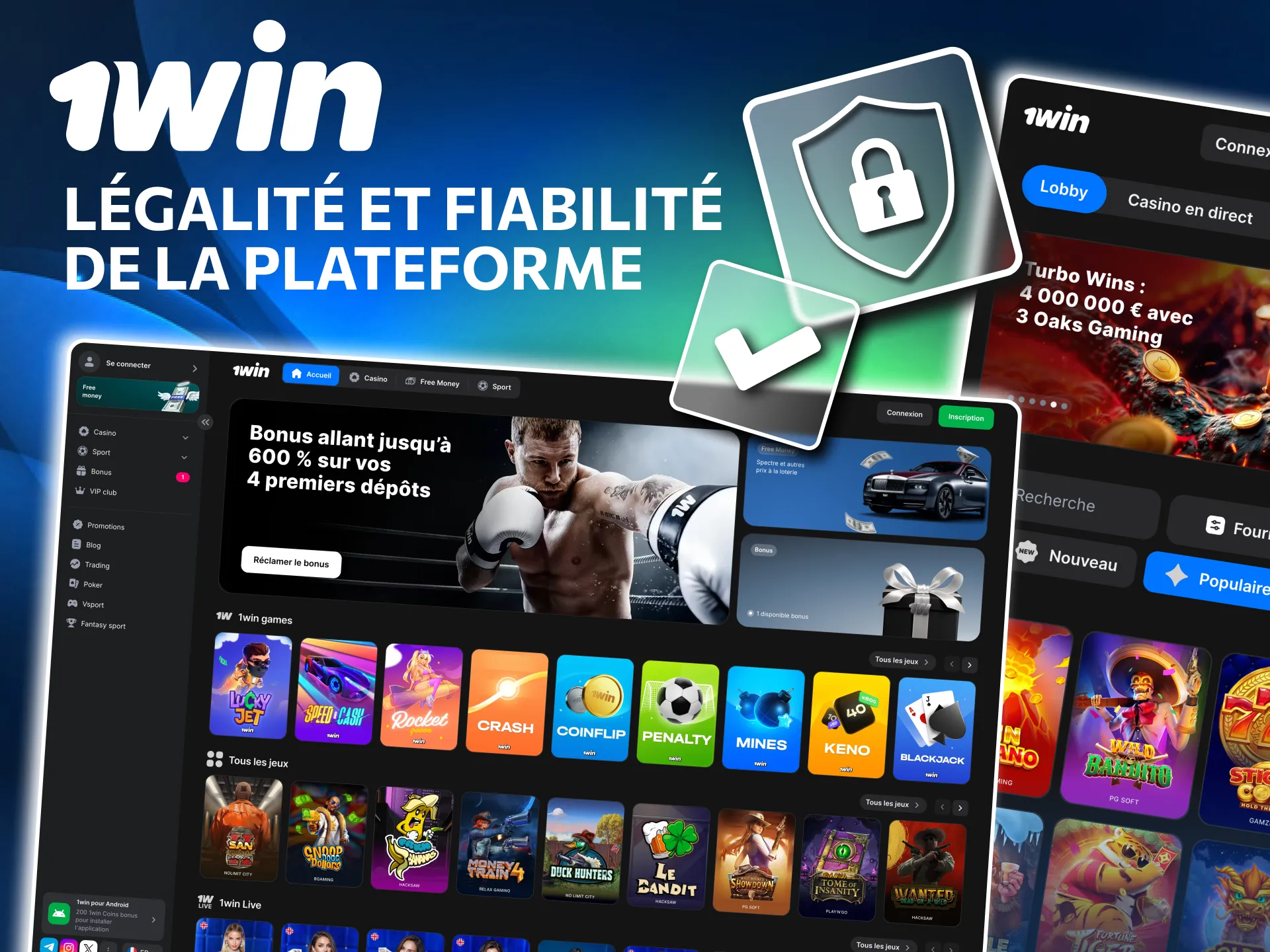 Sécurité et transparence garanties sur 1win casino et paris.