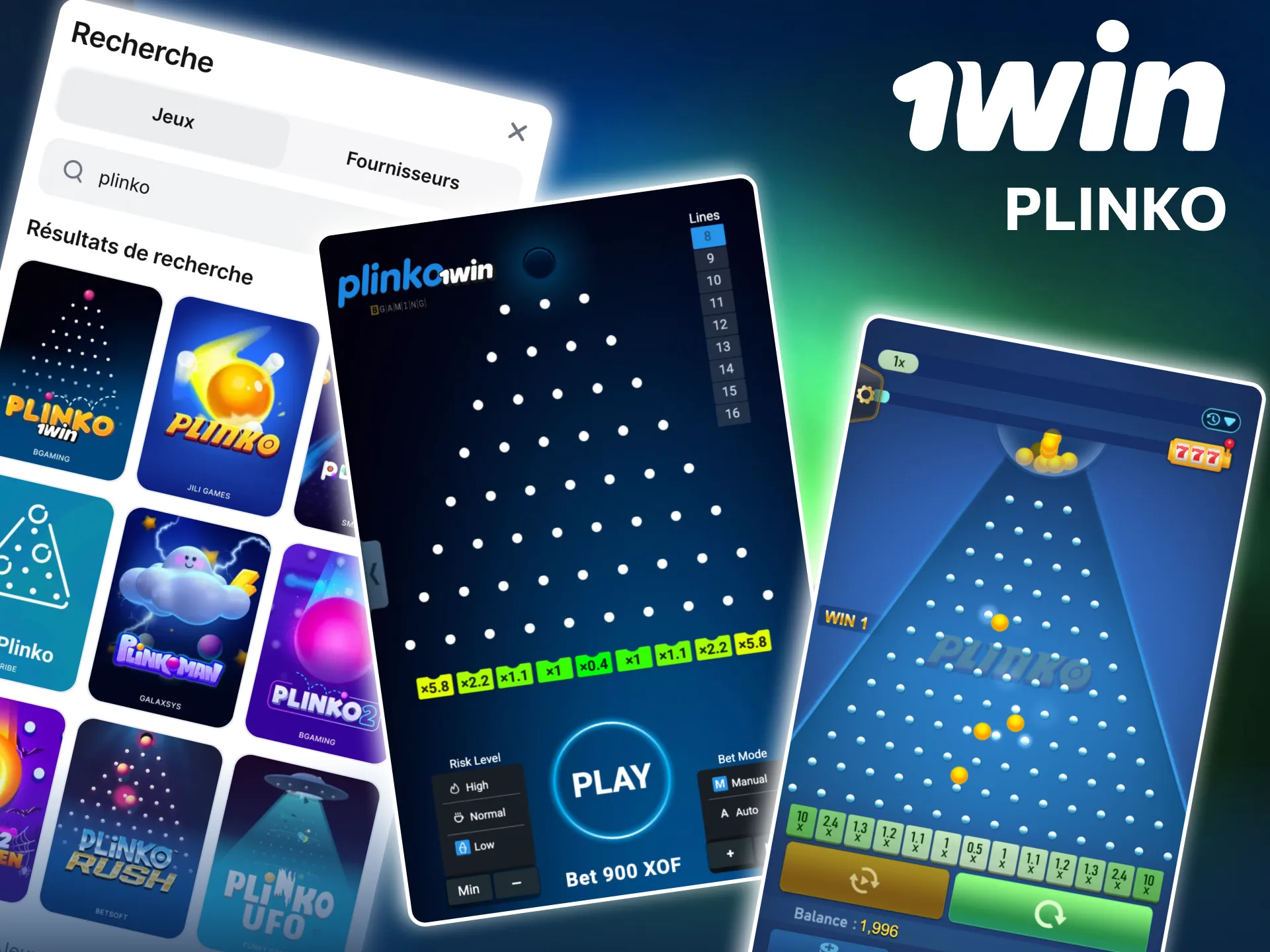 Plinko 1win jeu de hasard amusant et coloré.