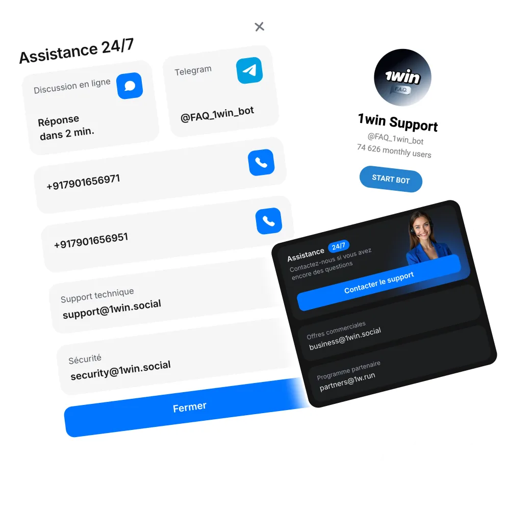 Contact officiel et support fiable chez 1win plateforme.
