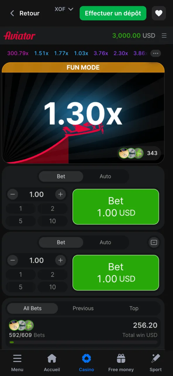 La partie Aviator 1win vient de commencer.