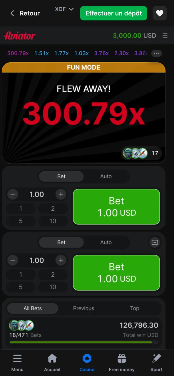 Résultats finaux présentés à la fin Aviator 1win.