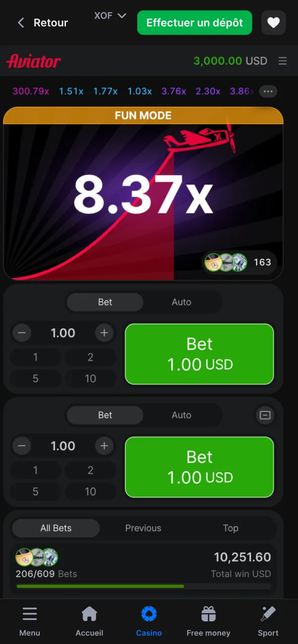 Nouvelle tentative de vol Aviator 1win.