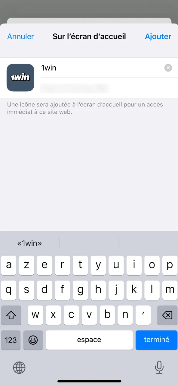 Icône 1win prête à être ouverte sur écran d’accueil.