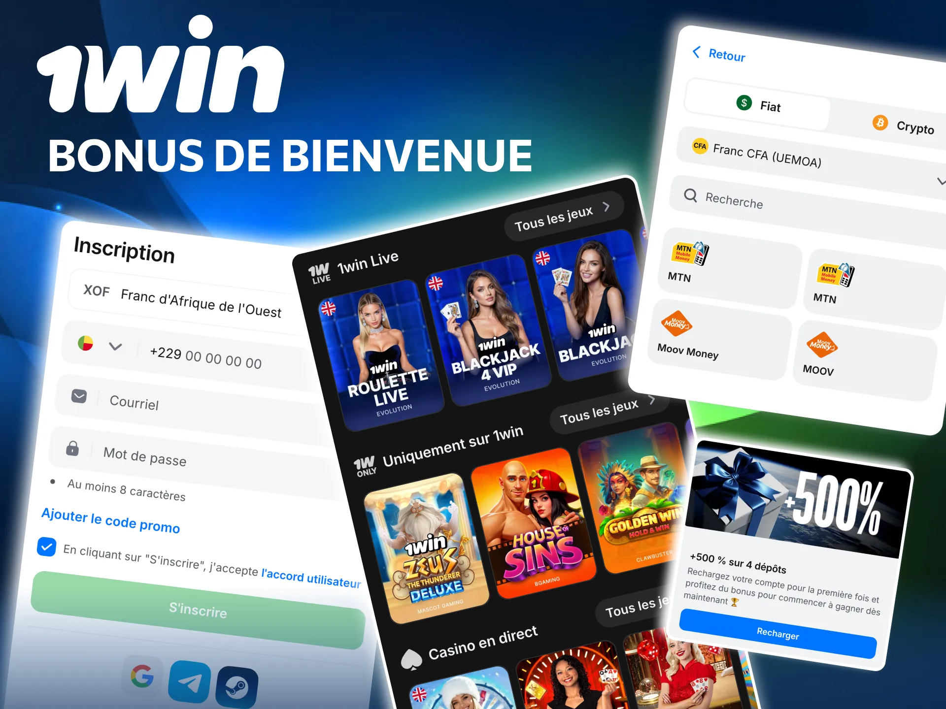 Activez et utilisez votre cadeau de bienvenue sur 1win.