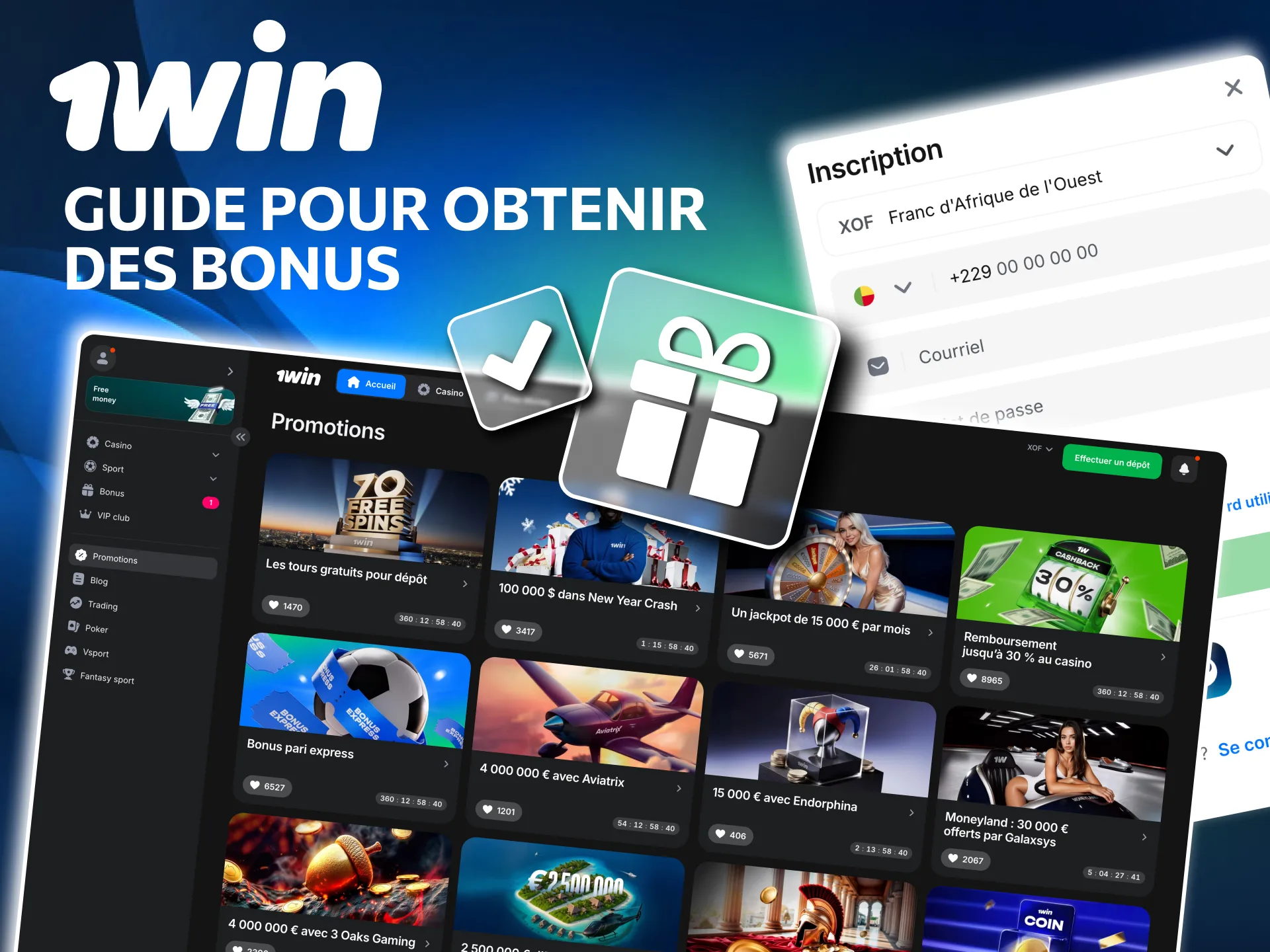 Guide simple pour activer vos bonus 1win.