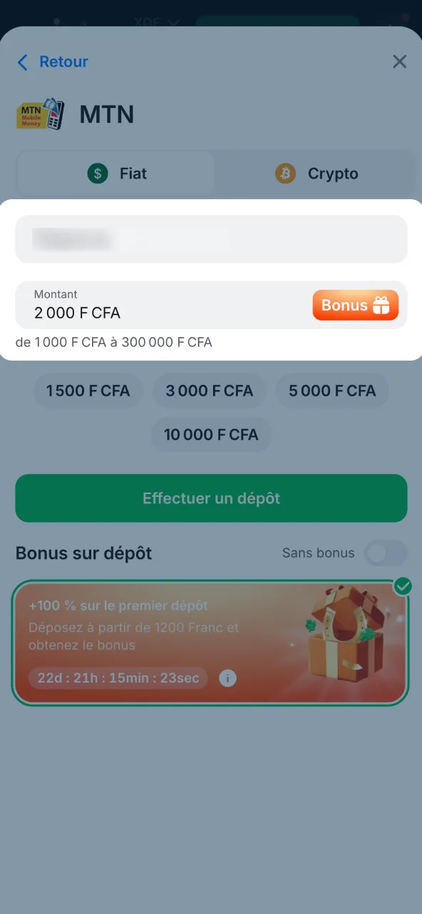 Contrôlez détails du dépôt et frais sur 1win.