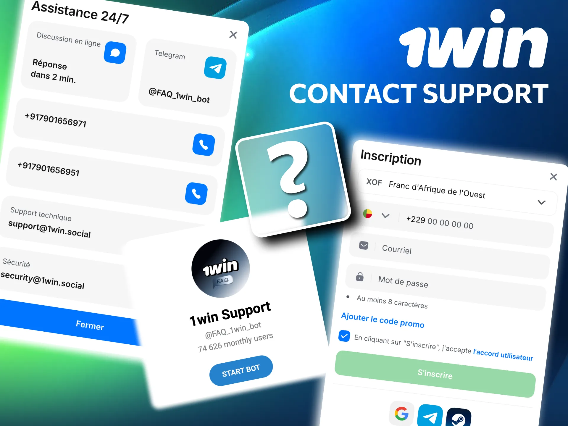 FAQ et support 1win pour résoudre vos problèmes de compte.