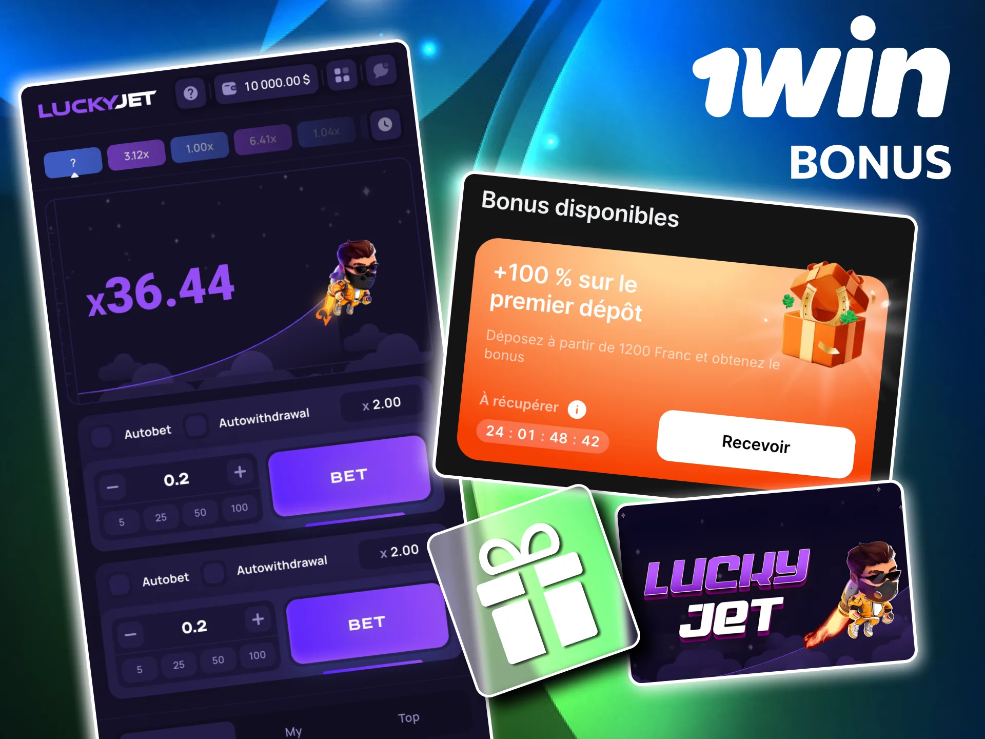 Solde casino boosté avec bonus Lucky Jet 1win.