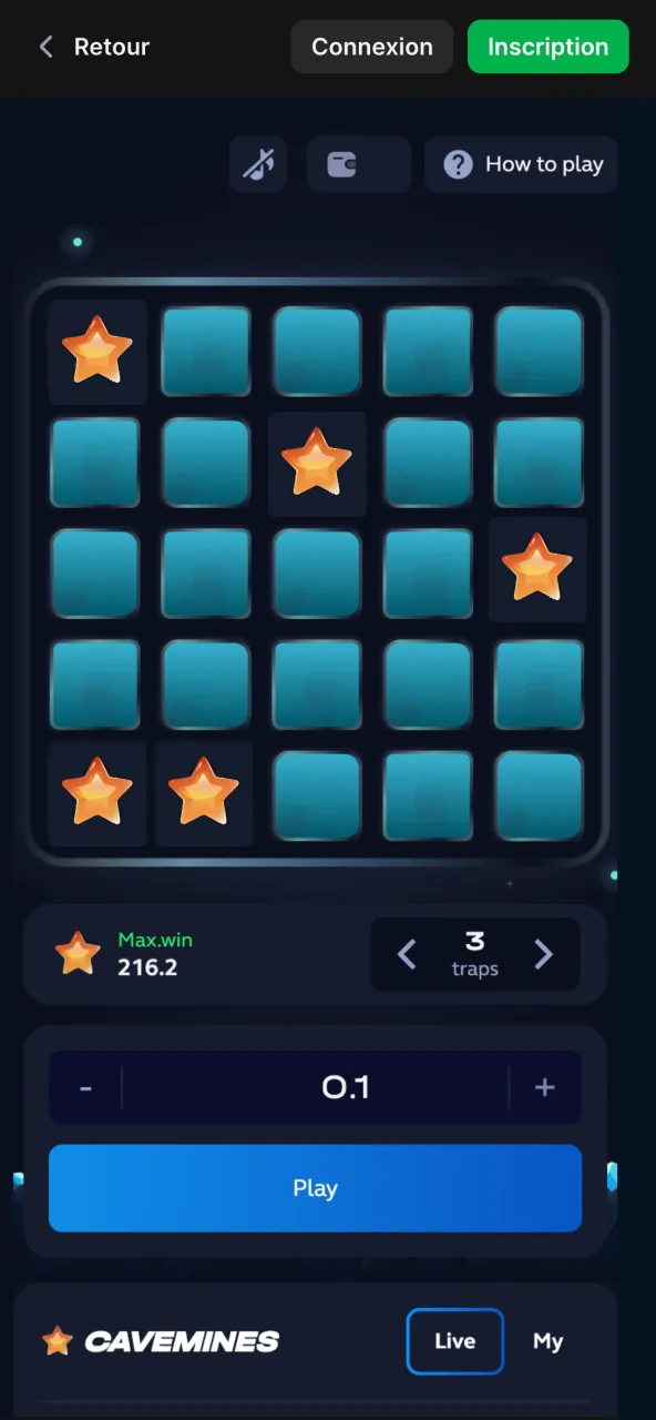 Contrôlez votre session casino Mines 1win en ligne.