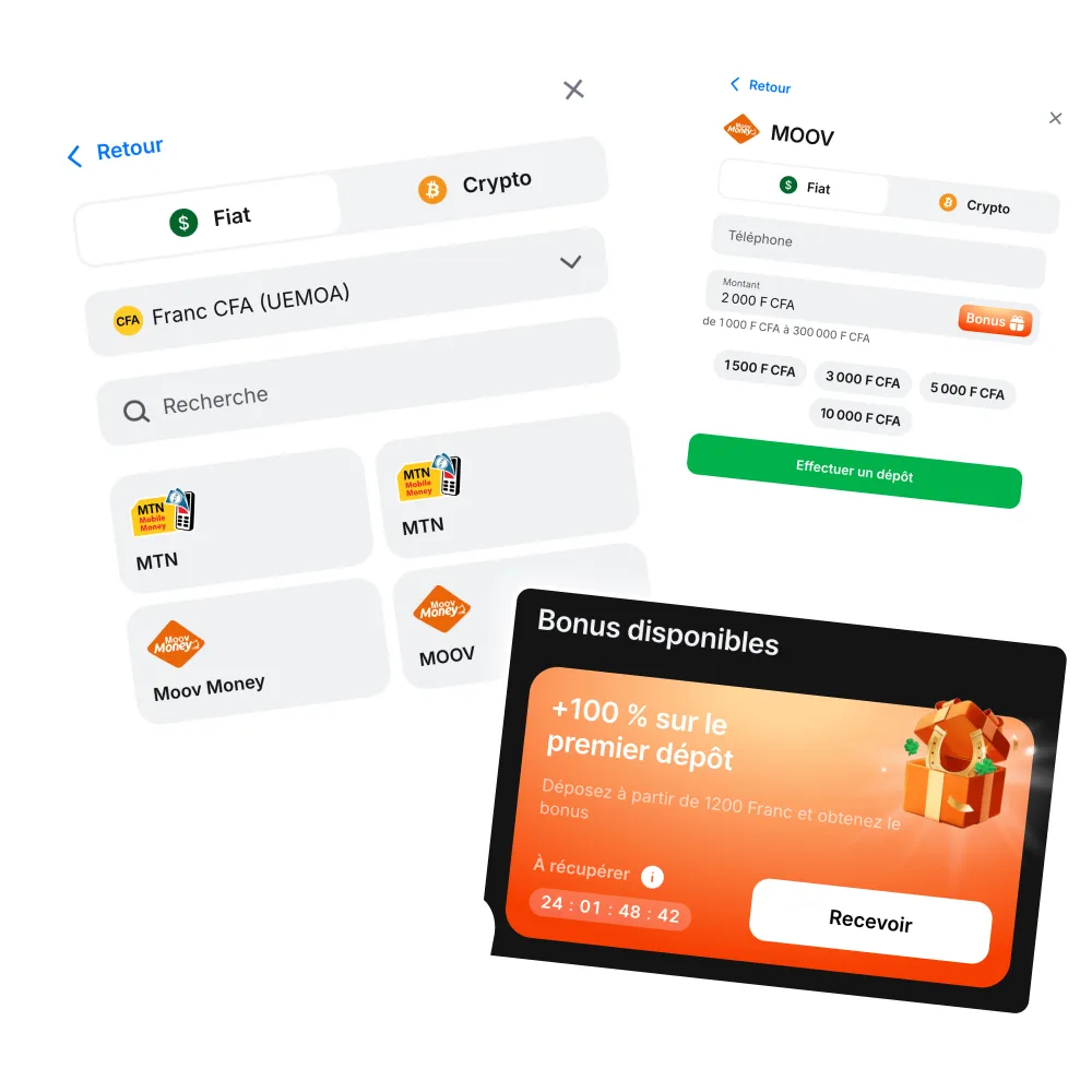 Moyens mobiles et cryptos pour paiements 1win.