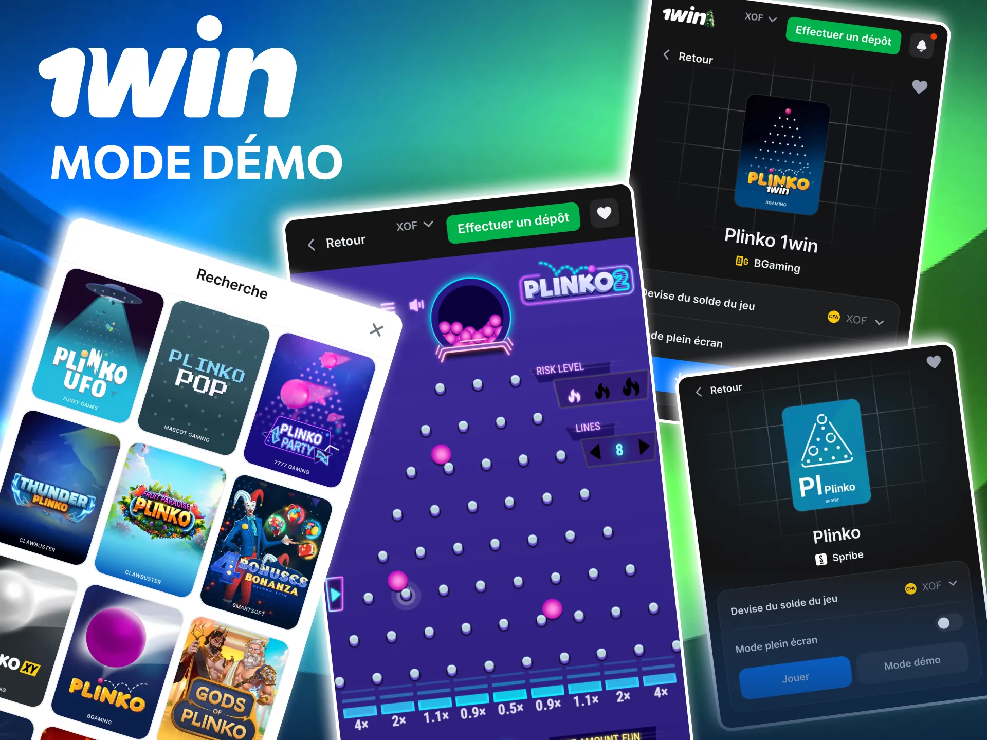 Testez stratégies et multiplicateurs sur Plinko 1win démo.