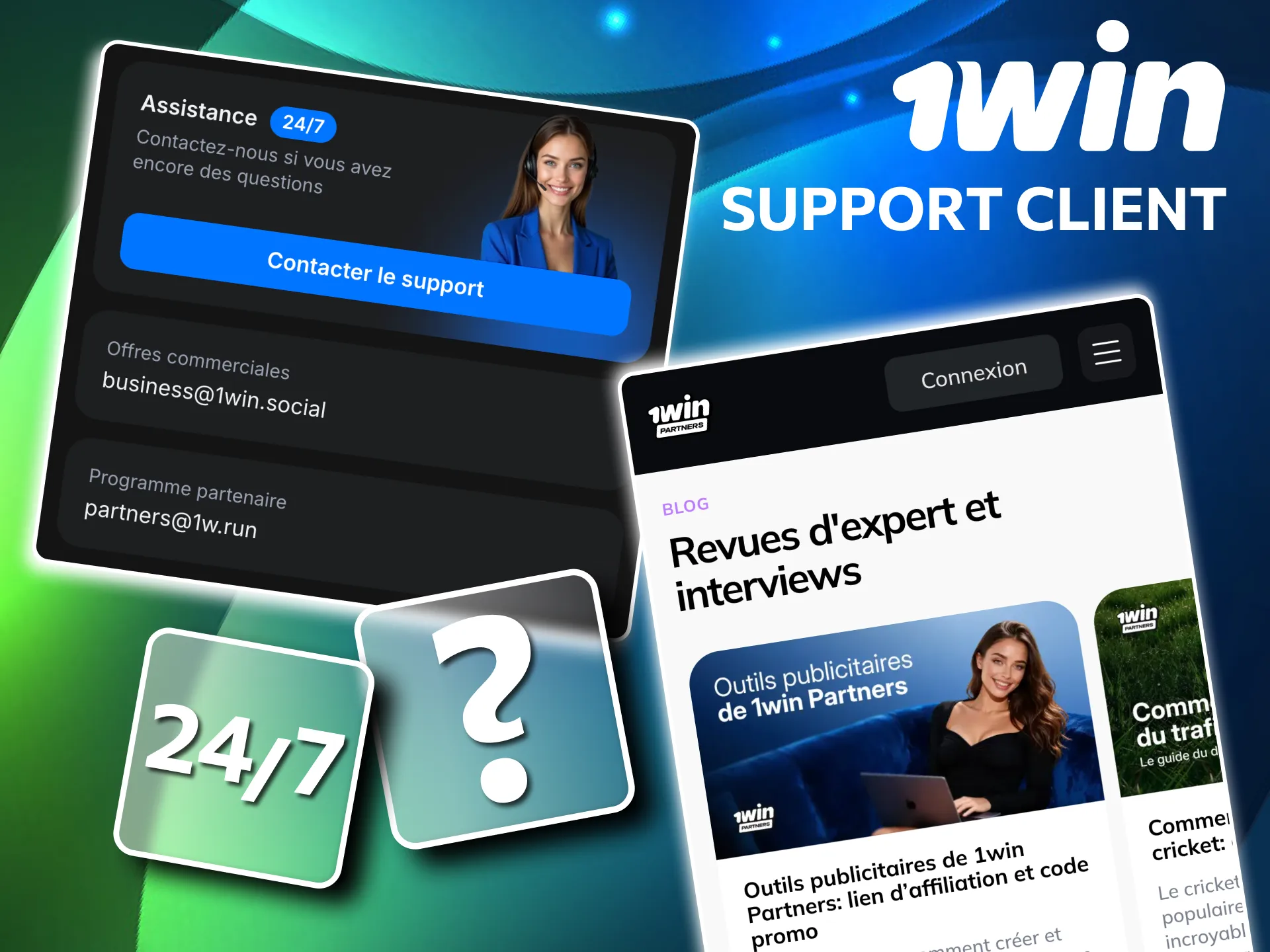 Support réactif 1win pour optimiser trafic et commissions.