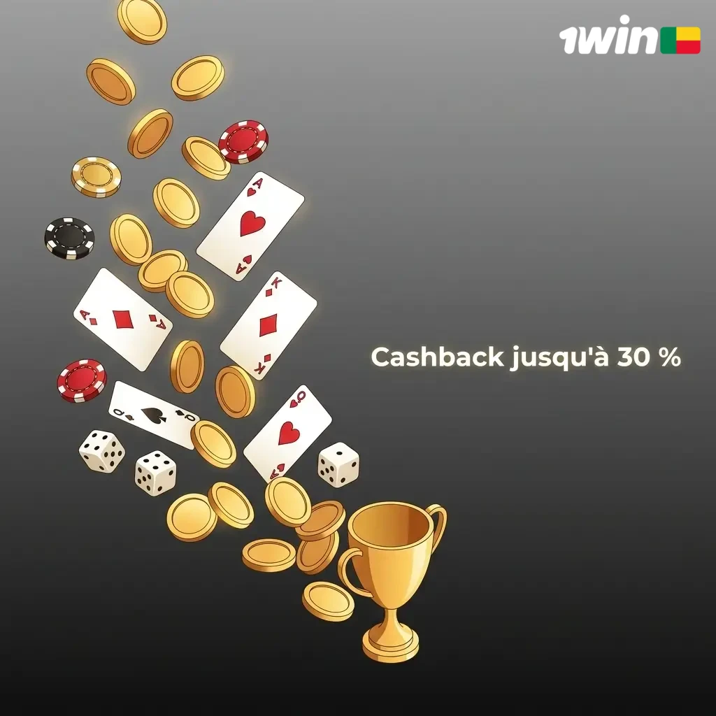 Cashback hebdomadaire jusqu'à 30 % sur les machines à sous 1win, crédité sans condition de mise
